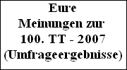 Eure
Meinungen zur 
100. TT - 2007
(Umfrageergebnisse)